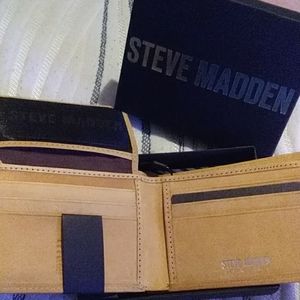Steve Madden real genuine leather wallet camel
